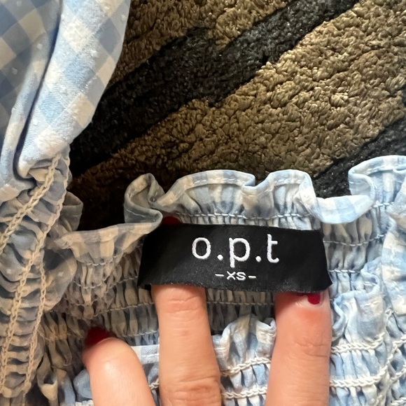 Blue Gingham Smocked Dress - Picture 2 of 3